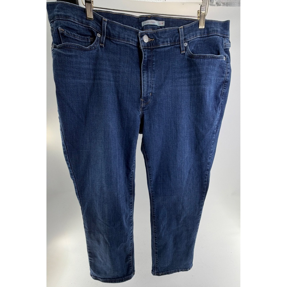 Levis Classic Straight Jeans Womens 22W Blue Denim Medium Wash WaterLess 0539